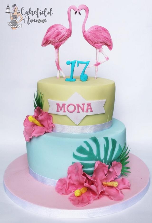 FLAMINGOS CAKE - Decorated Cake by Agatha Rogowska ( - CakesDecor