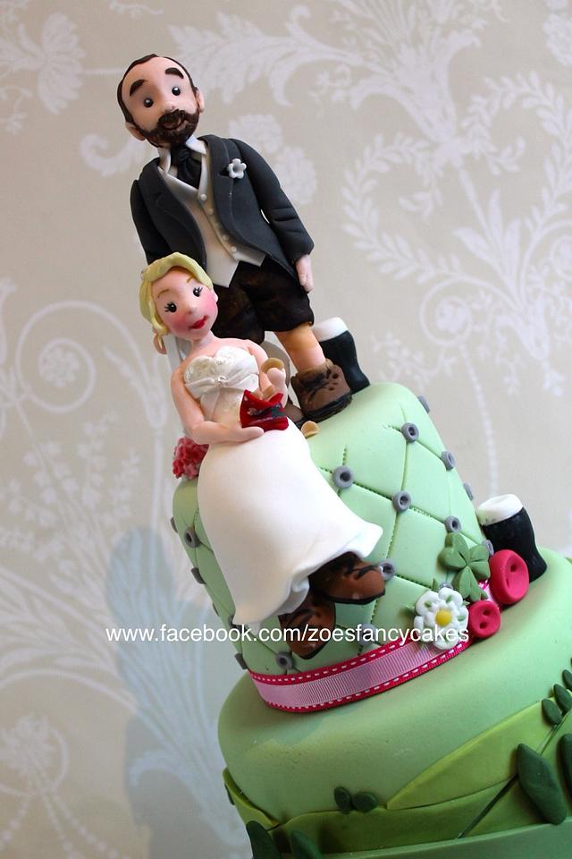 Yorkshire Dales themed wedding cake for crisp and beer loving walkers 