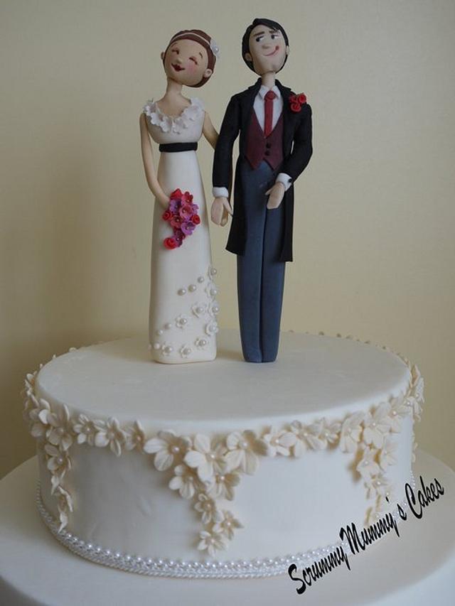 Happy Couple Wedding Cake - Cake by Scrummy Mummy's Cakes - CakesDecor