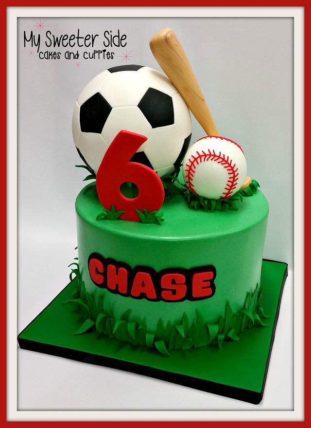 Sports Decorated Cake by Pam from My Sweeter Side CakesDecor