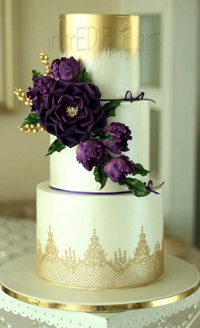 Alluring Purple - Wedding cake - Decorated Cake by Rumana - CakesDecor