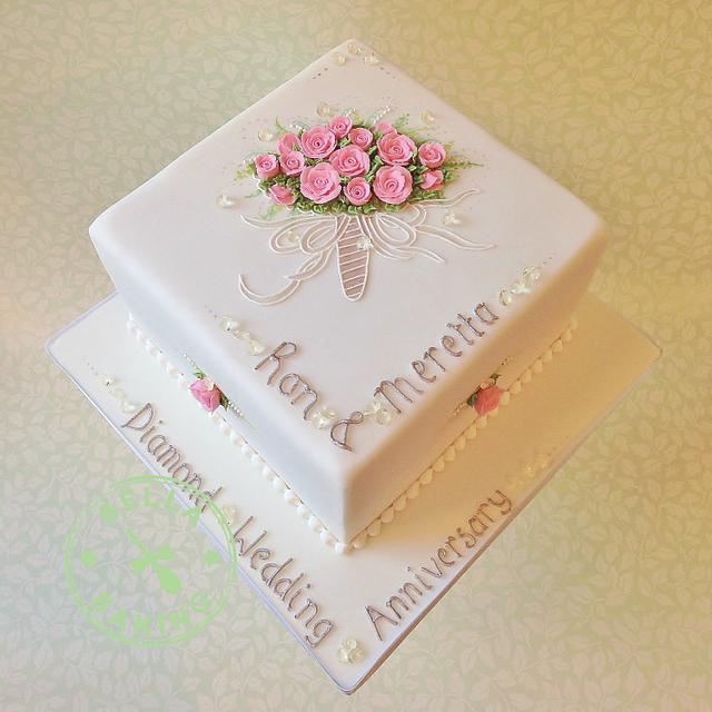 Diamond Wedding Anniversary Cake - Cake by Inga Ruby - CakesDecor