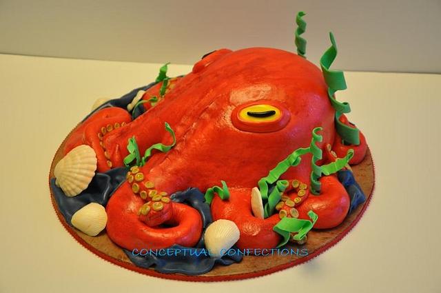 Red Octopus Cake