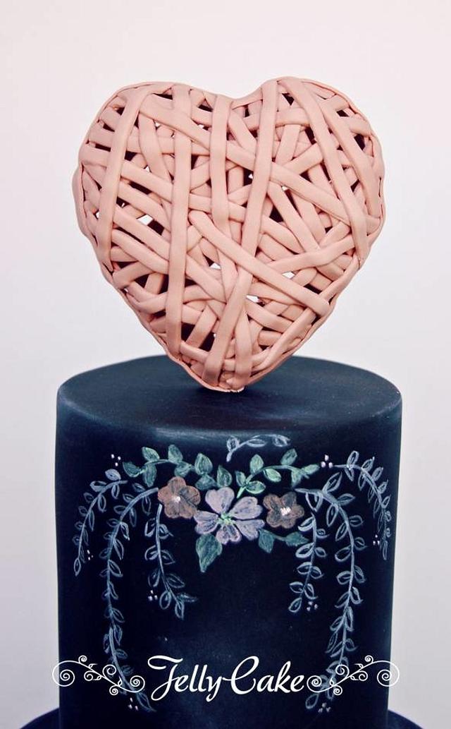 Chalkboard and Wooden Crate Wedding Cake Cake by CakesDecor