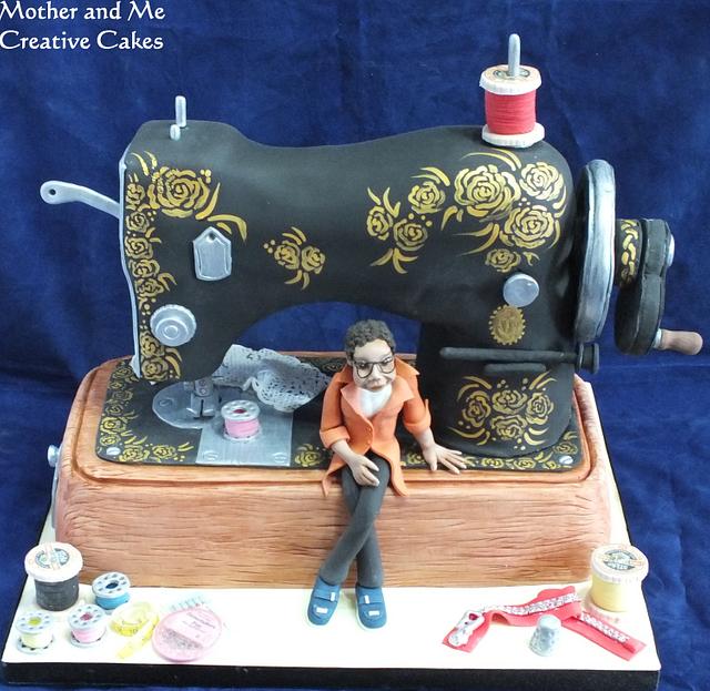 Sewing Machine Cake Decorated Cake by Mother and Me CakesDecor