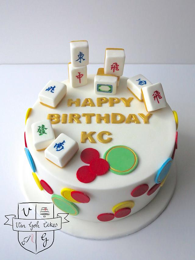 simple mahjong cake design