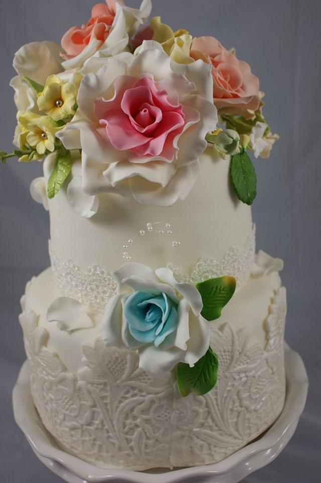 Lace Anniversary Cake - Cake By Margie - Cakesdecor