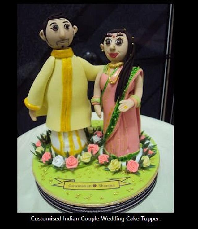 Indian style wedding cake topper - Custom cake toppers | Personalised wedding  cake toppers | Personalised figures