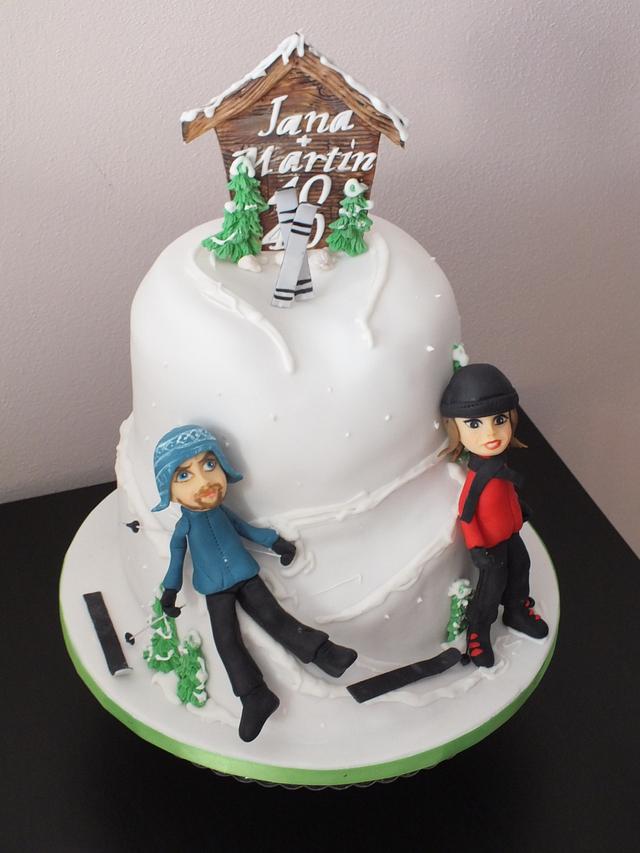 cake for skiers - Decorated Cake by Janeta Kullová - CakesDecor