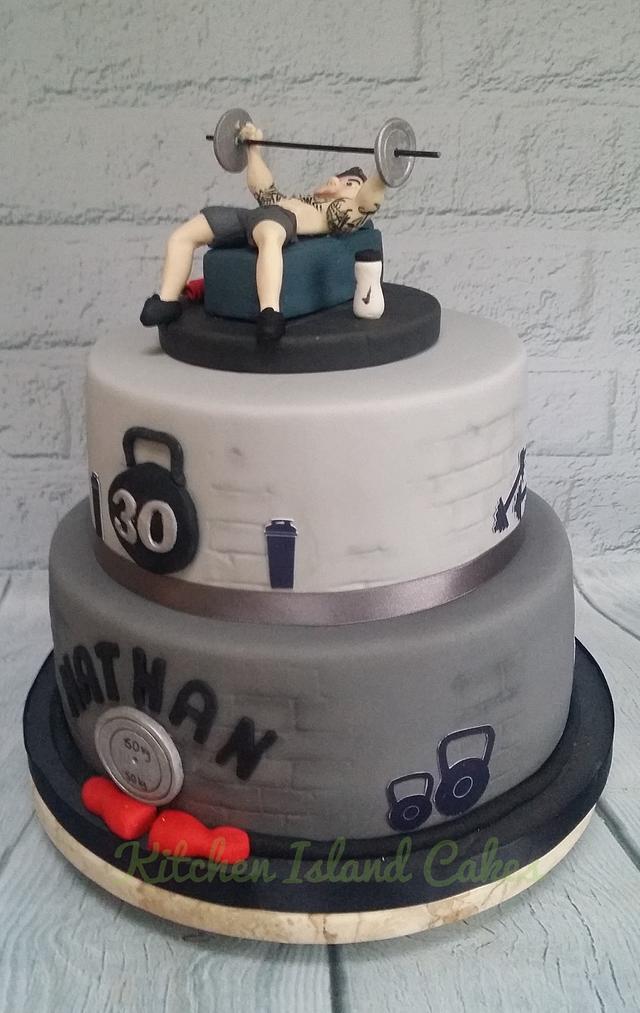 Gym lovers 30th - Cake by Kitchen Island Cakes - CakesDecor