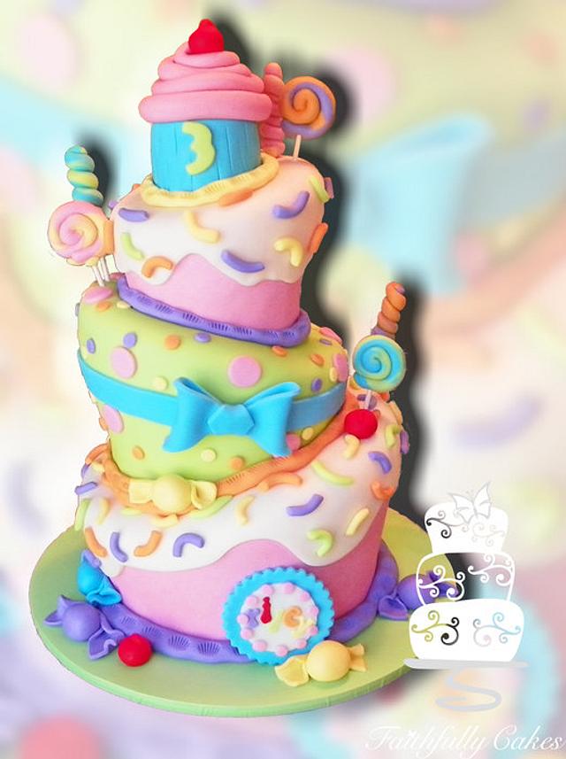 Sweet Shoppe 3rd Birthday - Decorated Cake by - CakesDecor