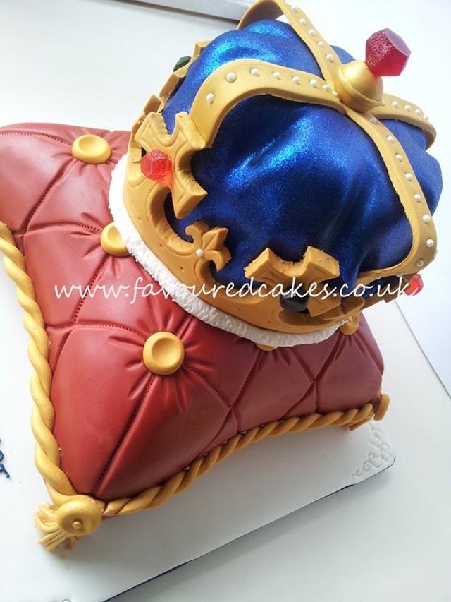 Crown and Cushion Cake Cake by Favoured Cakes CakesDecor