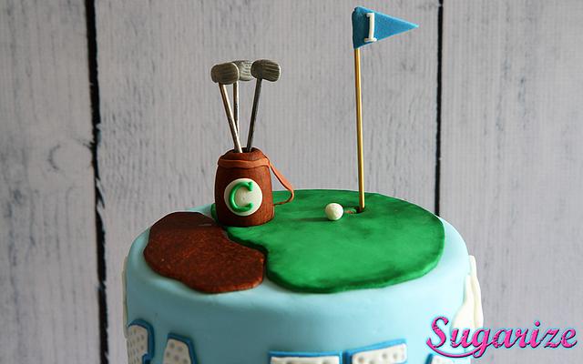 Golf themed 1st Birthday cake