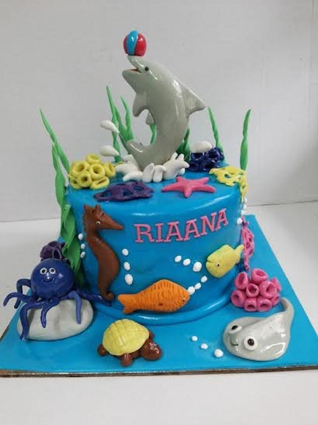 Amazon.com: Beach Ocean Water SeaSide Animals Cake Decoration Cake Toppers  (Dolphins & Whale) : Grocery & Gourmet Food
