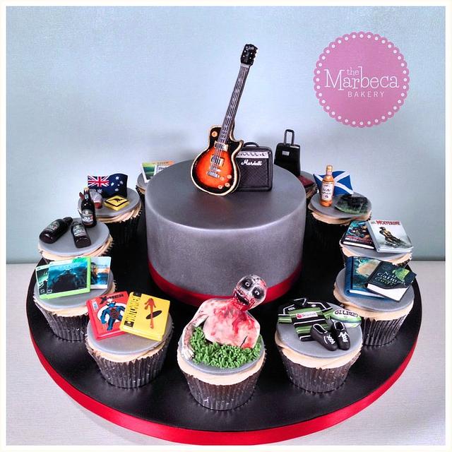 Cake and Cupcake Combo Decorated Cake by The Marbeca CakesDecor