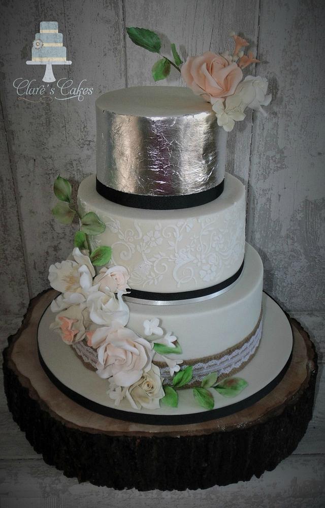 Heather and Davids Rustic Wedding cake