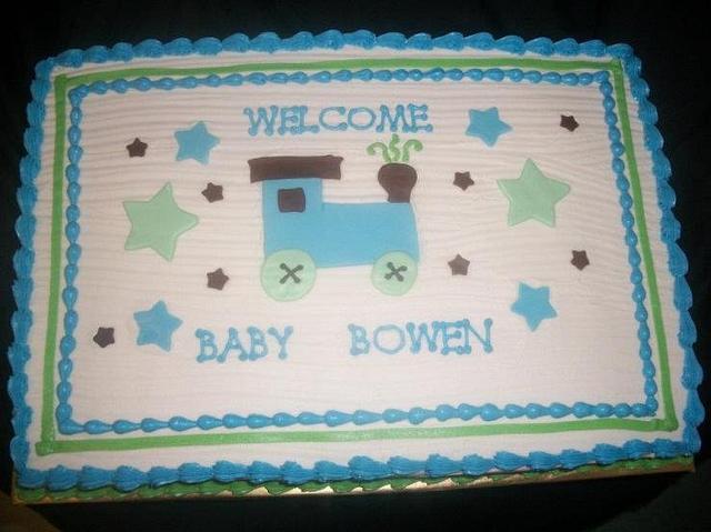 Carter's Train Theme Baby Shower Sheet Cake