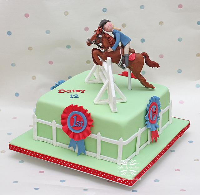Show jumping Decorated Cake by Cakes by Christine CakesDecor