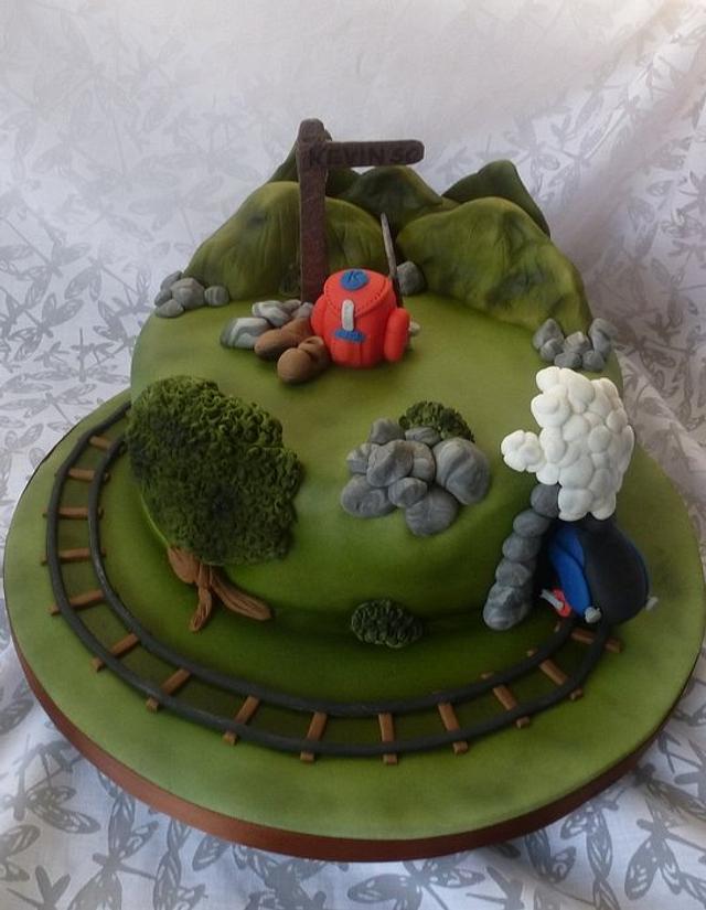 Hill walking and steam train cake