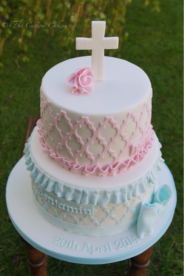 Joint Baptism Cake - Decorated Cake by The Custom Cakery - CakesDecor