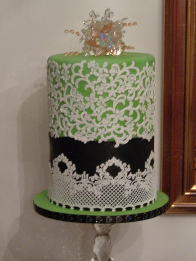 Lace Appliques Decorated Cake By Artistic Cakes Malta Cakesdecor 