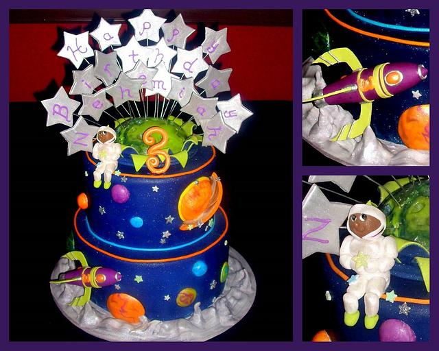 Spaceship 3rd Birthday Cake