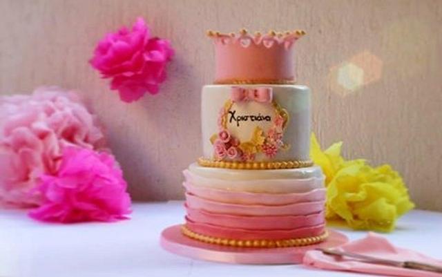 Christening Crown Cake Cake By Gateau By Sofia Cakesdecor