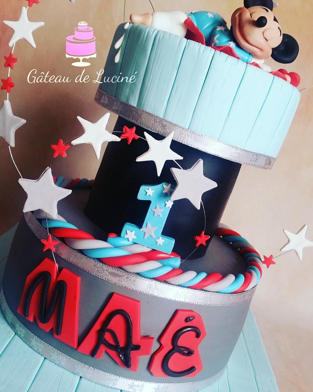 Sleeping Baby Mickey Mouse Cake By Gateau De Lucine Cakesdecor