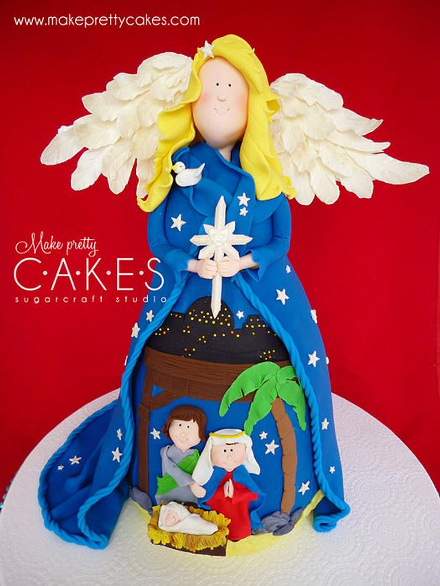 Angel Nativity Christmas Cake - cake by Make Pretty Cakes ...