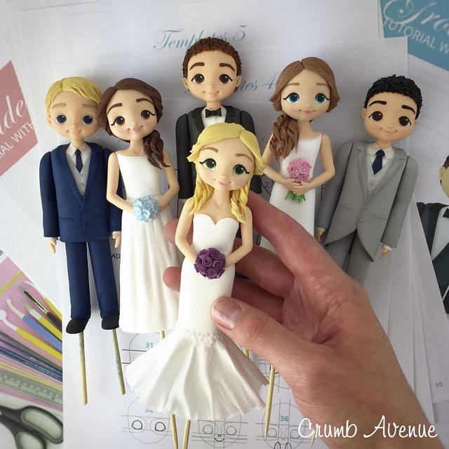 Bride & Groom Cake Toppers - Decorated Cake by Crumb - CakesDecor