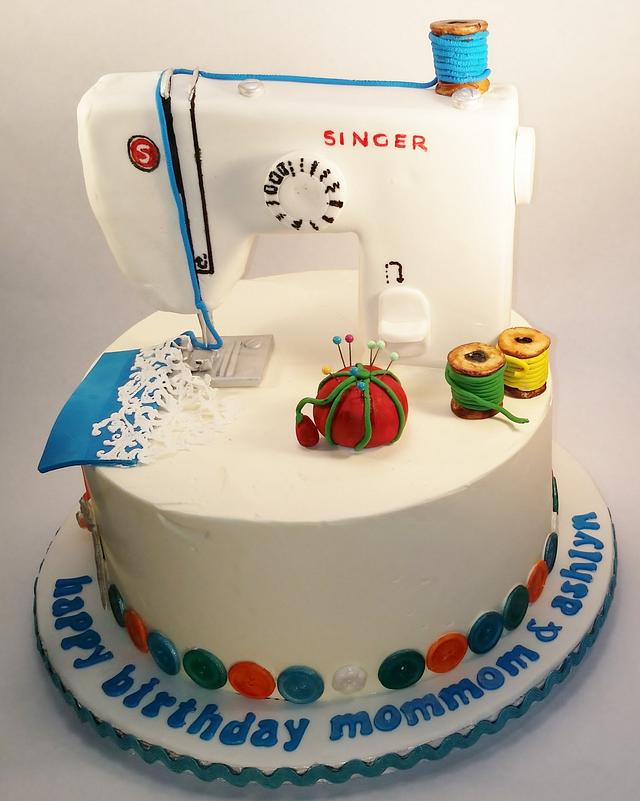 Singer Sewing Machine - Decorated Cake by Lauren Cortesi - CakesDecor