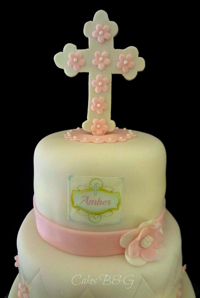 First Communion Cake - Decorated Cake by Laura Barajas - CakesDecor