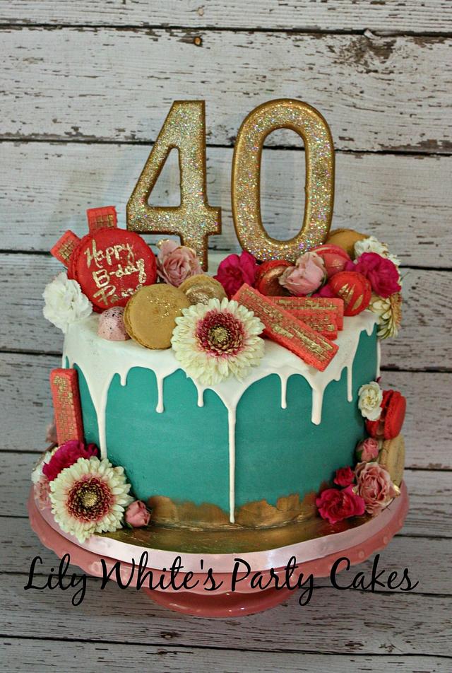 Happy 40th Birthday Paige! - Cake by Lily White's Party - CakesDecor
