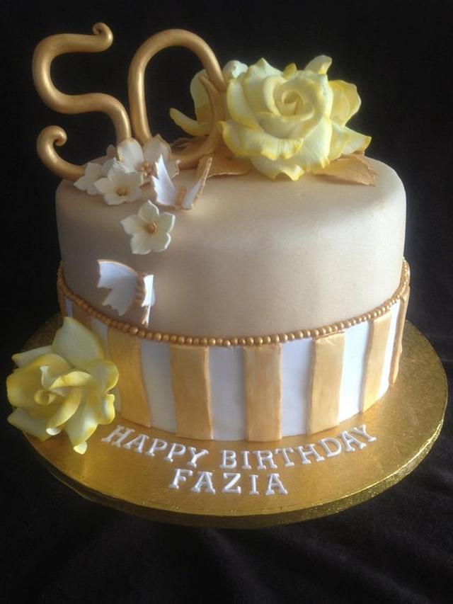 Gold Vintage 50TH Birthday Cake - Cake by VereNiceCakes 