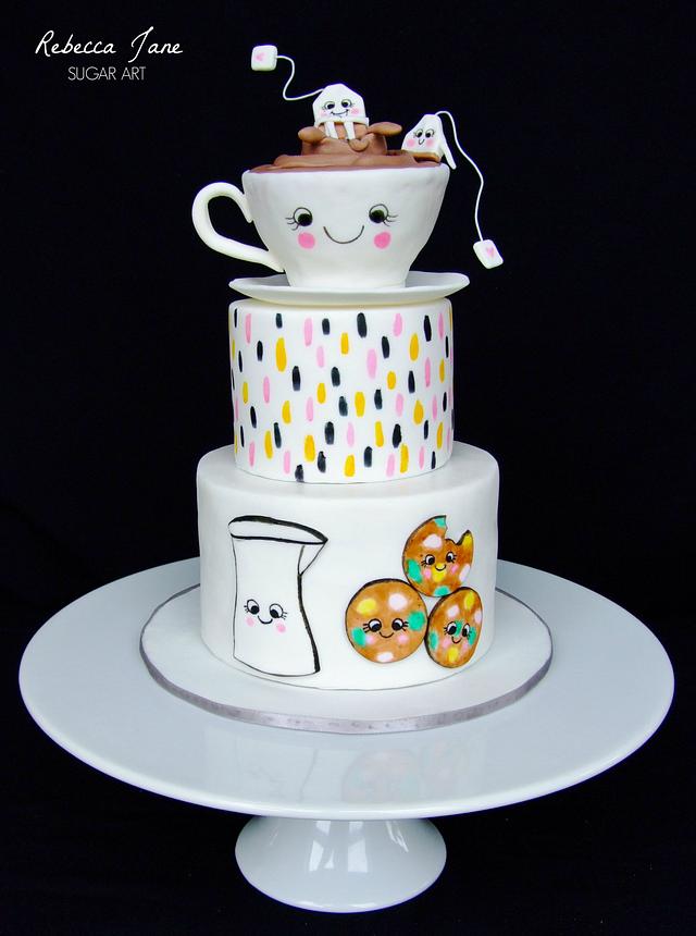 Kawaii Tea Party - Cake by Rebecca Jane Sugar Art - CakesDecor