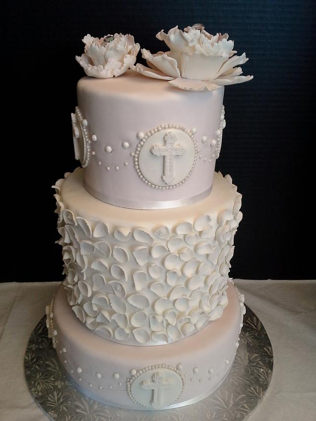 Elegant Christening Cake - Decorated Cake by Melissa - CakesDecor