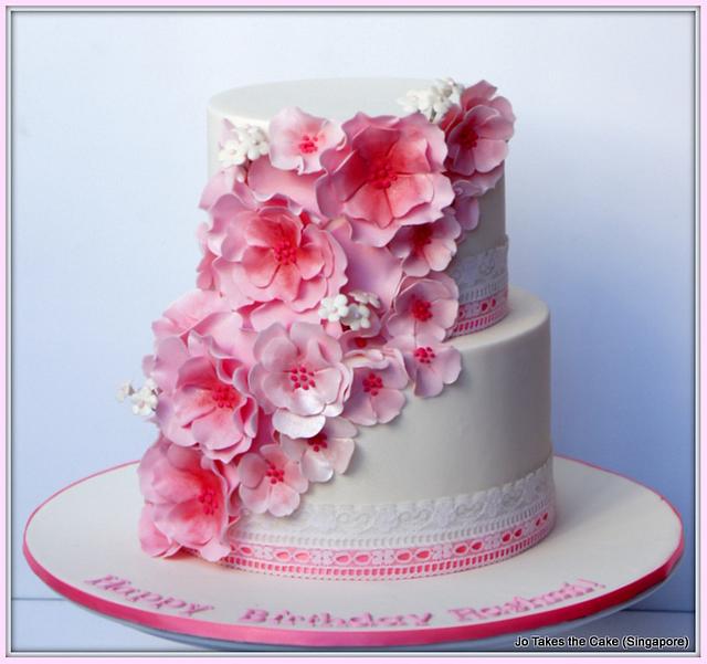 Pink elegance - Decorated Cake by Jo Finlayson (Jo Takes - CakesDecor