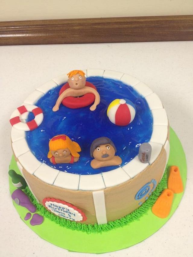 Pool Party Cake - Decorated Cake by Tonya - CakesDecor