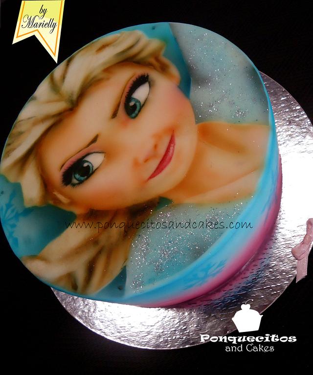 Airbrush painting cake Decorated Cake by Marielly Parra CakesDecor