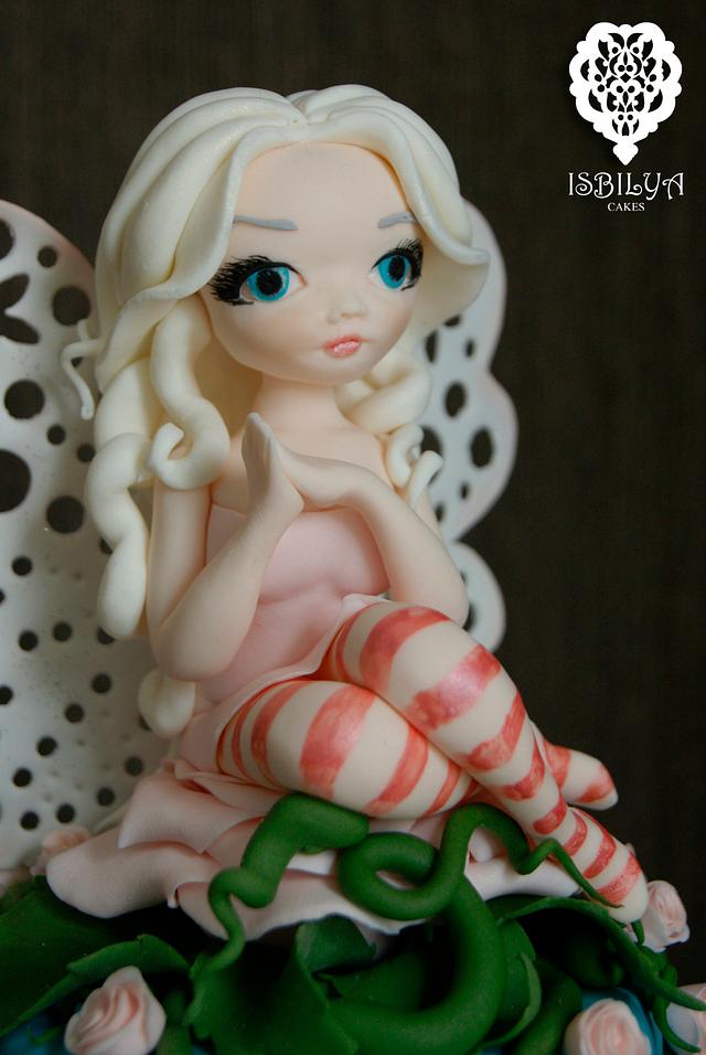 Rose Fairy Cake Topper Decorated Cake by Isbilya Cakes CakesDecor