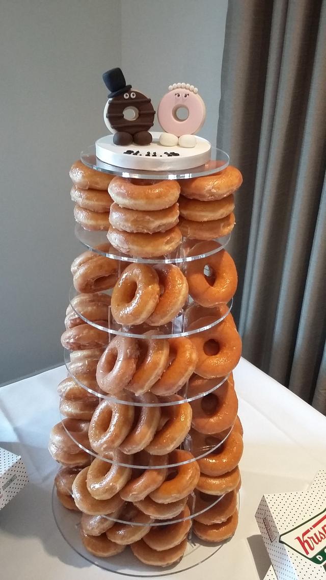 Krispy Kreme Tower Decorated Cake by The Buttercream CakesDecor