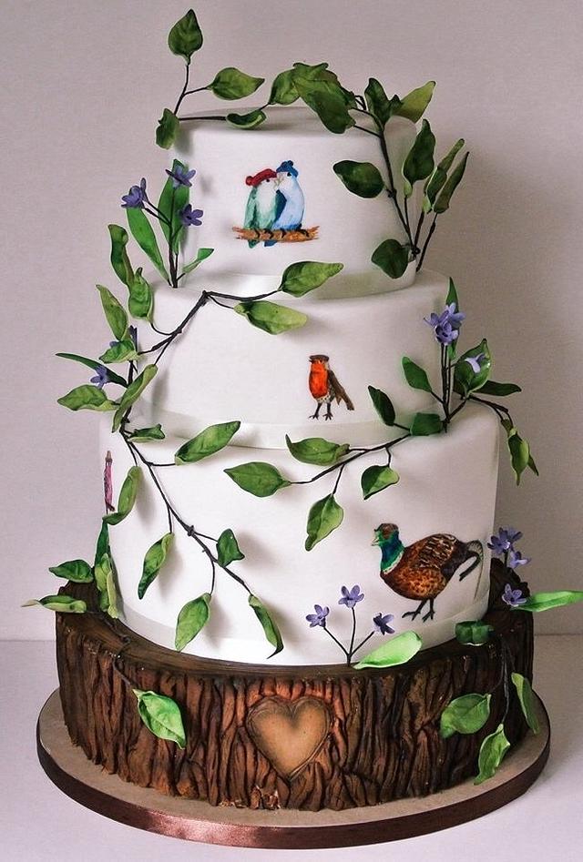 cakes with birds