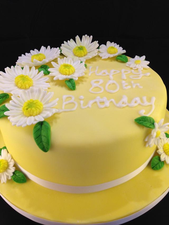 Gerbera daisies birthday cake 