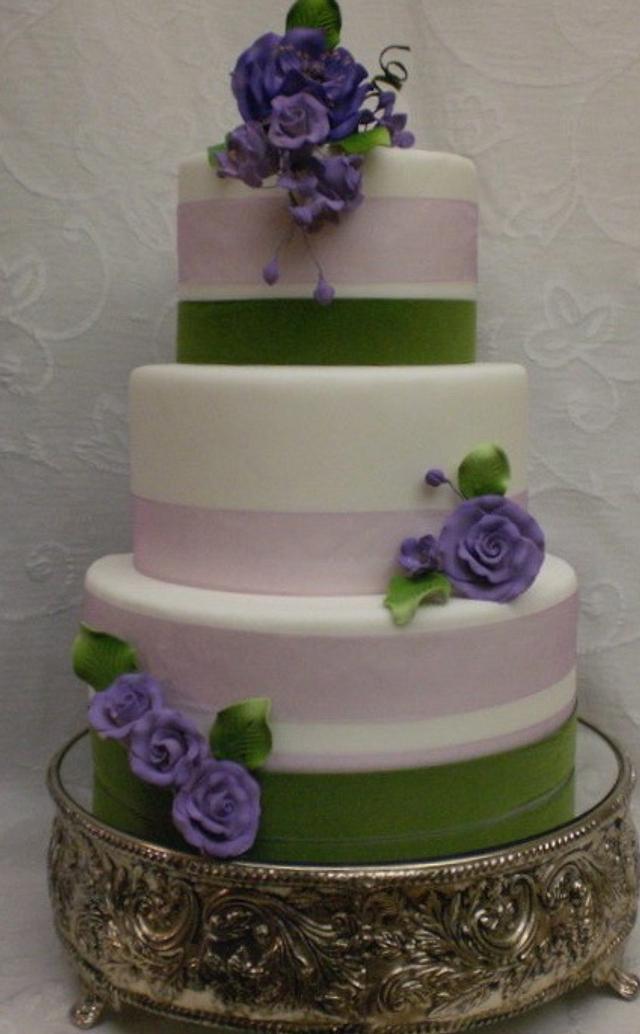 Purple and Green Wedding Cake cake by Maggie Rosario