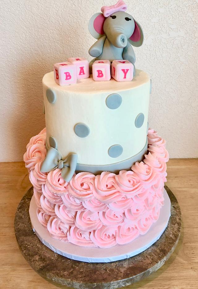 Pink Baby Elephant - Decorated Cake by Infinity Sweets - CakesDecor