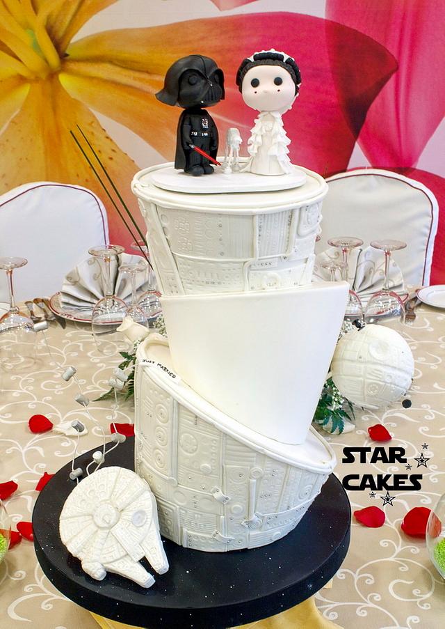 Star Wars Wedding Cake Vader And Amidala Cake By Star Cakesdecor 