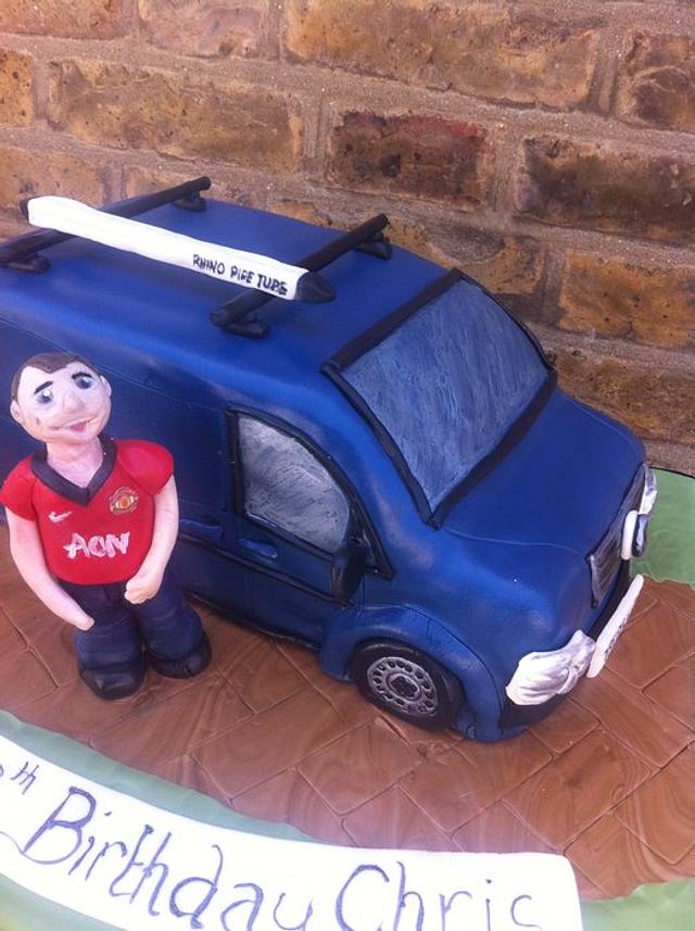 mr blue van man - Decorated Cake by homemade with love - CakesDecor