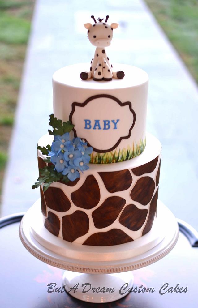 Giraffe Baby Shower Cake - Decorated Cake by Elisabeth - CakesDecor