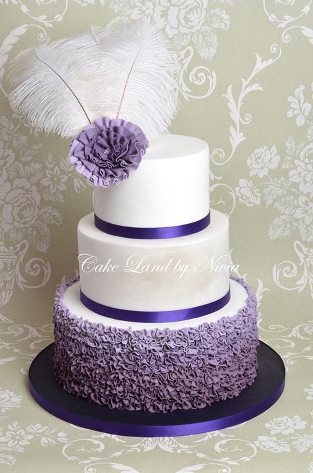Purple wedding cake - Cake by Nivia - CakesDecor