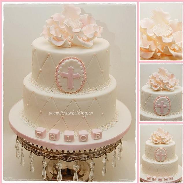 Elegant Baptism Cake - Decorated Cake by It's a Cake - CakesDecor